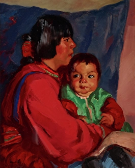 Henri Robert Prints: Maria and Baby, 1917. Creator: Robert Henri