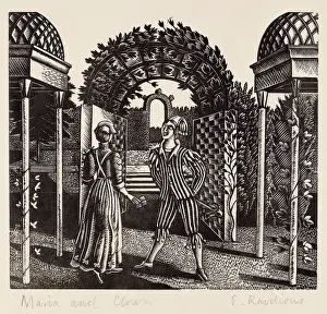 Modernism Prints: Maria and the Clown, 1932. Creator: Eric Ravilious