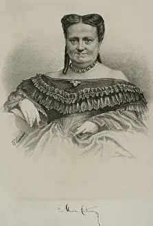 Maria Cristina de Borbon of the Two Sicilies (1806-1878), Queen of Spain, 1869. Creator: Jose Cuevas