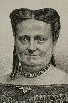 Maria Cristina de Borbon of the Two Sicilies (1806-1878), Queen of Spain, 1869. Detail. Creator: Jose Cuevas