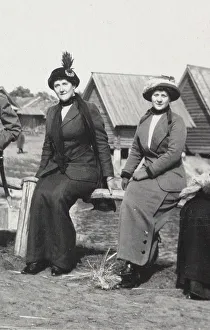 Maria Evgenyevna Golovina, secretary of Rasputin (right) and Julia Alexandrovna Den, 1912-1913
