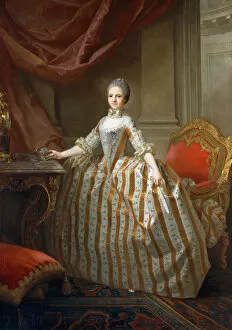 Hooped Gallery: Maria Luisa of Parma (1751-1819), Later Queen of Spain, 1765. Creator: Laurent Pecheux