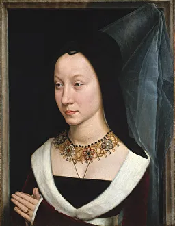 Wimple Gallery: Maria Portinari (Maria Maddalena Baroncelli, born 1456), ca. 1470. Creator: Hans Memling