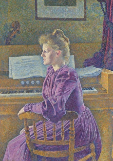 Fair Prints: Maria Sethe at the Harmonium, 1891. Creator: Theo van Rysselberghe