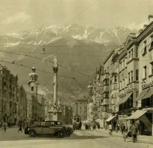 Innsbruck Prints: Maria-Theresien-Strasse, Innsbruck, Tyrol, Austria, c1935. Creator: Unknown