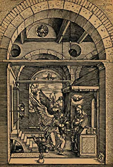 Life Of The Virgin Prints: Maria Verkundigung, (The Annunciation), c1503. Creator: Albrecht Durer