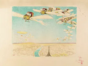 Beauvais Prints: Un mariage en aéroplane, au-dessus de la tour Eiffel