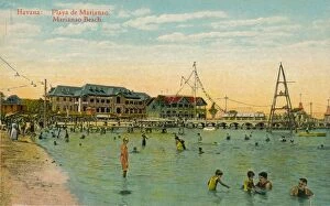 Cuba Gallery: Marianao Bathing Beach, Havana, Cuba, c1910