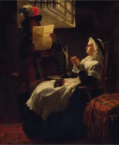 Conciergerie Prints: Marie Antoinette Listening to the Act of Accusation the Day Before Her Trial, 1860s