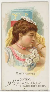 Worlds Beauties Prints: Marie Jansen, from Worlds Beauties, Series 1 (N26) for Allen & Ginter Cigarettes