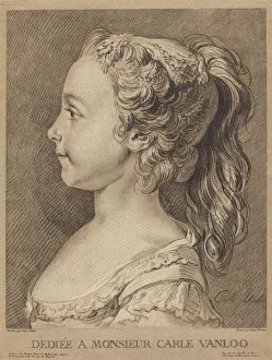 Charles André Van Loo Prints: Marie-Rosalie Vanloo, c. 1764. Creator: Louis Marin Bonnet