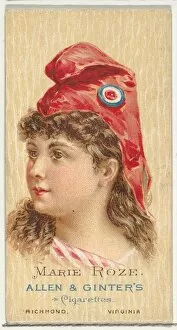 Brunette Gallery: Marie Roze, from Worlds Beauties, Series 2 (N27) for Allen & Ginter Cigarettes, 1888