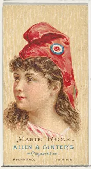 Worlds Beauties Prints: Marie Roze, from Worlds Beauties, Series 2 (N27) for Allen & Ginter Cigarettes, 1888