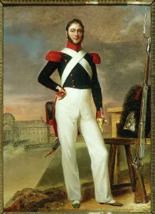 Grenadier Prints: Marin Burty, draper, in grenadier uniform, 1830. Creator: Alexandre-Jean Dubois-Drahonet