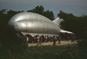 Palmer Alfred T Prints: Marine Corps barrage balloon, Parris Island, S. C. 1942. Creator: Alfred T Palmer