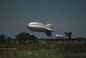 Marine Corps Gallery: Marine Corps barrage balloons, Parris Island, S.C. 1942. Creator: Alfred T Palmer