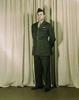 Wwii Gallery: Marine Corps Major in winter uniform, World War II, between 1941 and 1945. Creator: Howard Hollem