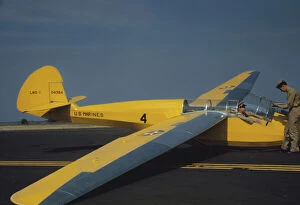 Marine Corps Gallery: Marine glider in training at Page Field, Parris Island, S.C. 1942. Creator: Alfred T Palmer
