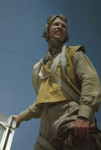 Palmer Alfred T Prints: Marine lieutenant, glider pilot in training at Page Field