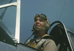 Marine Lieutenant, glider pilot in training at Page Field, Parris Island, S. C. 1942. Creator: Alfred T Palmer