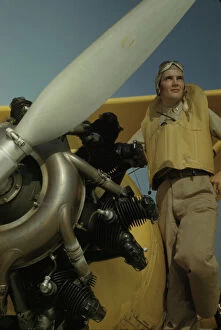 Aeroplane Gallery: Marine lieutenant, pilot with the power towplane...Page Field, Parris Island, S.C. 1942