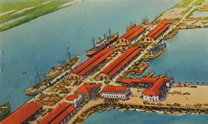 Atlantico Prints: Marine Terminal Port, Barranquilla, c1940s