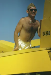 Airfield Collection: Marine with the training gliders at Page Field, Parris Island, S.C. 1942. Creator: Alfred T Palmer