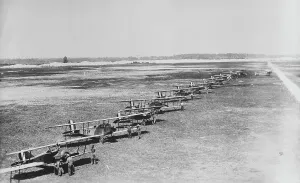 Marines Prints: Marines flying field, Miami, 1918. Creator: Bain News Service