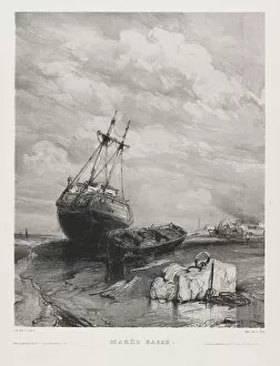 Lithograph On Chine Collé Gallery: Six Marines: Low Tide, 1833. Creator: Eugene Isabey (French, 1803-1886); Morlot
