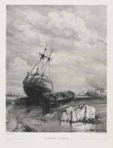 1803 1886 Prints: Six Marines: Low Tide, 1833. Creator: Eugene Isabey (French, 1803-1886); Morlot