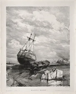 Six Marines: Maree basse, 1833. Creator: Eugene Isabey (French, 1803-1886)