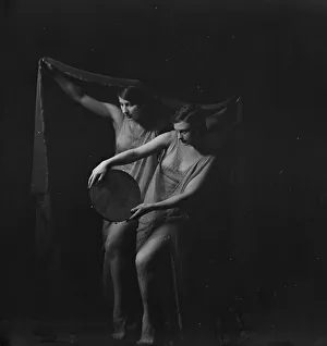 Tambourine Prints: Marion Morgan dancers, between 1914 and 1927. Creator: Arnold Genthe