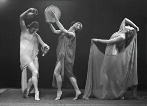 Tambourine Prints: Marion Morgan dancers, between 1914 and 1927. Creator: Arnold Genthe