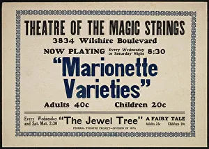 Administration Works Progress Prints: Marionette Varieties, Los Angeles, 1937. Creator: Unknown
