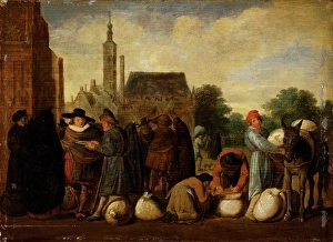 Sack Prints: At the Market, 1650-1660. Creator: Follower of Sybrand van Beest