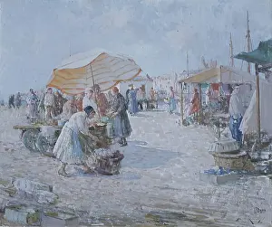 Locals Prints: Market on the Atlantic Coast, c1890-1940. Creator: William Lee-Hankey