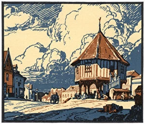 Images Dated 24th April 2007: The Market Cross, Wymondham, Norfolk, early 20th century.Artist: Leonard Russell Squirrell