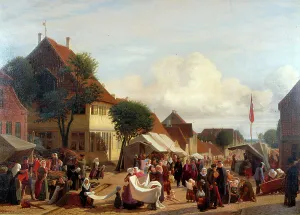 Town Life Prints: Market day in Fredericia, 1830-1882. Creator: Hans Jorgen Hammer