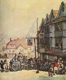 Charles Henry Bourne Quennell Collection: Market Day outside the Old Red Lion at Greenwich, (1938). Artist: Thomas Rowlandson