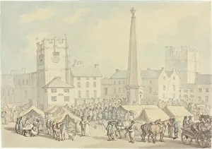 Market Square Prints: Market Day at Richmond in Yorkshire, c. 1818. Creator: Thomas Rowlandson