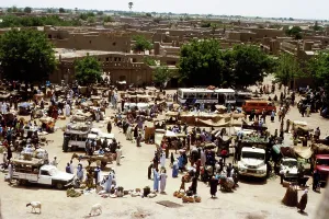 Mud Brick Prints: Market at Djenne, Mali, 1990. Creator: Amanda Waite