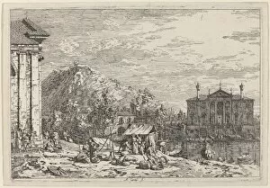 The Market at Dolo, c. 1735 / 1746. Creator: Canaletto
