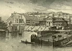 James D Collection: Market-Hall and Boat-Landing, Quebec, 1874. Creator: John Filmer