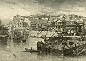 Market-Hall and Boat-Landing, Quebec, 1874. Creator: John Filmer Market-Hall and Boat-Landing, Quebec, 1874. Creator: John Filmer