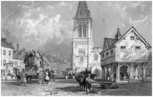 T Allom Prints: Market Harborough, Leicestershire, 19th century. Artist:s Lacey