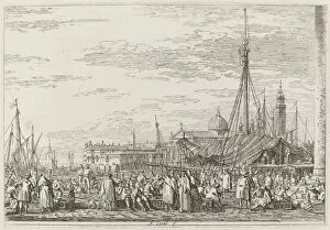 Canaletto Giovanni Antonio Gallery: The Market on the Molo [upper left], c. 1735 / 1746. Creator: Canaletto