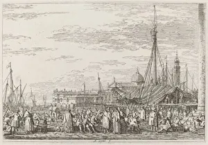 Canal Giovanni Antonio Collection: The Market on the Molo [upper left], c. 1735 / 1746. Creator: Canaletto