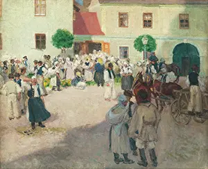 Market Place Prints: Market in Myjava, 1903. Creator: Milos Jiranek
