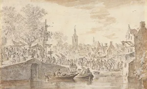 Market near a Canal, 1651. Creator: Jan van Goyen
