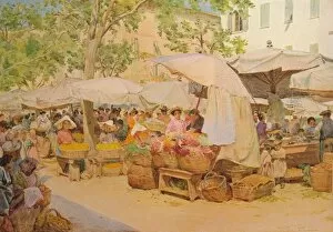 Hutchinson Gallery: The Market at Nice, c1910, (1912). Artist: Walter Frederick Roofe Tyndale